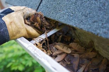 Cleaning gutter in Patterson, NY.